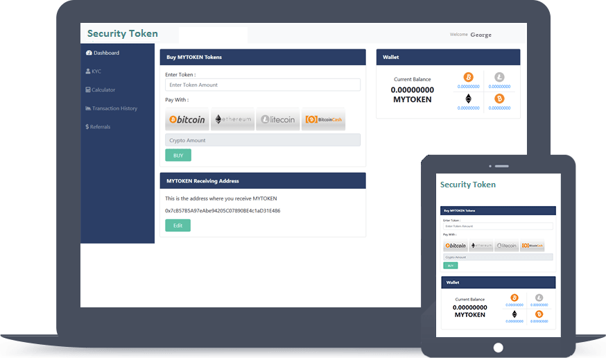 HashCash Security Token Offering (STO) Investor Dashboard